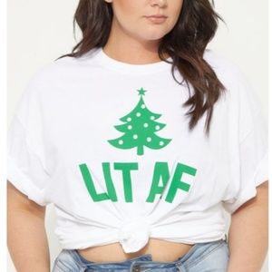LIT AF Tree Knit Shirt Avail in Sm- 1XL Christmas